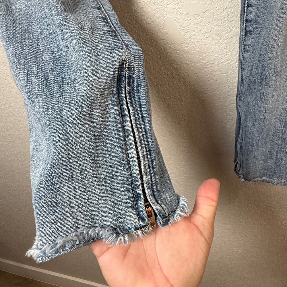 Dear John American Classic Distressed Jeans Size 26 Raw Hem Zipper Ankle - Picture 6 of 9